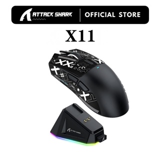ATTACK SHARK X11 Lightweight Wireless Gaming Mouse with RGB Charging Dock 22K DPI PAW3311 Tri-Mode-2.4G/USB-C Wired/BT em Oferta na Shopee