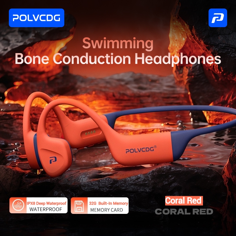 Polvcdg-X16 IPX8 À Prova Dwaterproof Água Condução Óssea Natação Fone De Ouvido Silicone Líquido 32G Memória Bluetooth 5
