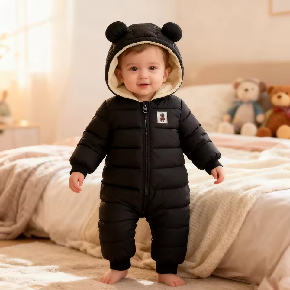 Macacão Infantil Unissex Com Capuz Manga Longa 3-12 Meses em Oferta na Shopee