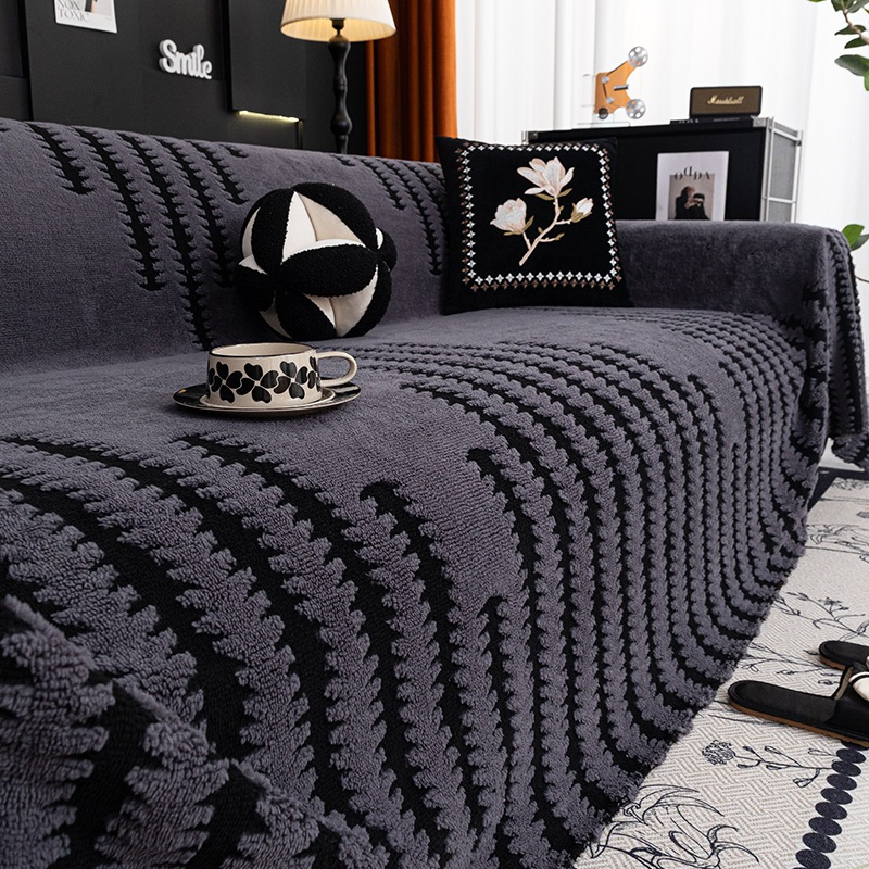 Novo Cobertor De Sofá De Pelúcia Retrô , Tapete Decorativo Sala De Estar , Capa Lavável Espessada Antiderrapante Univers