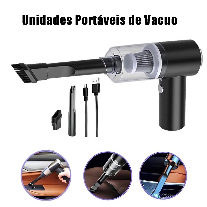 Mini Aspirador De pó Portátil Vertical Automotivo e Casa Potente versátil Recarregável Para Carro