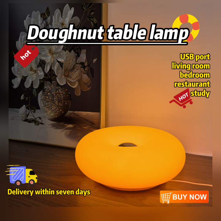 Bauhaus Lâmpada De Mesa USB plug Quarto Cabeceira donut Sala Estar Jantar Decoração Atmosfera Luz