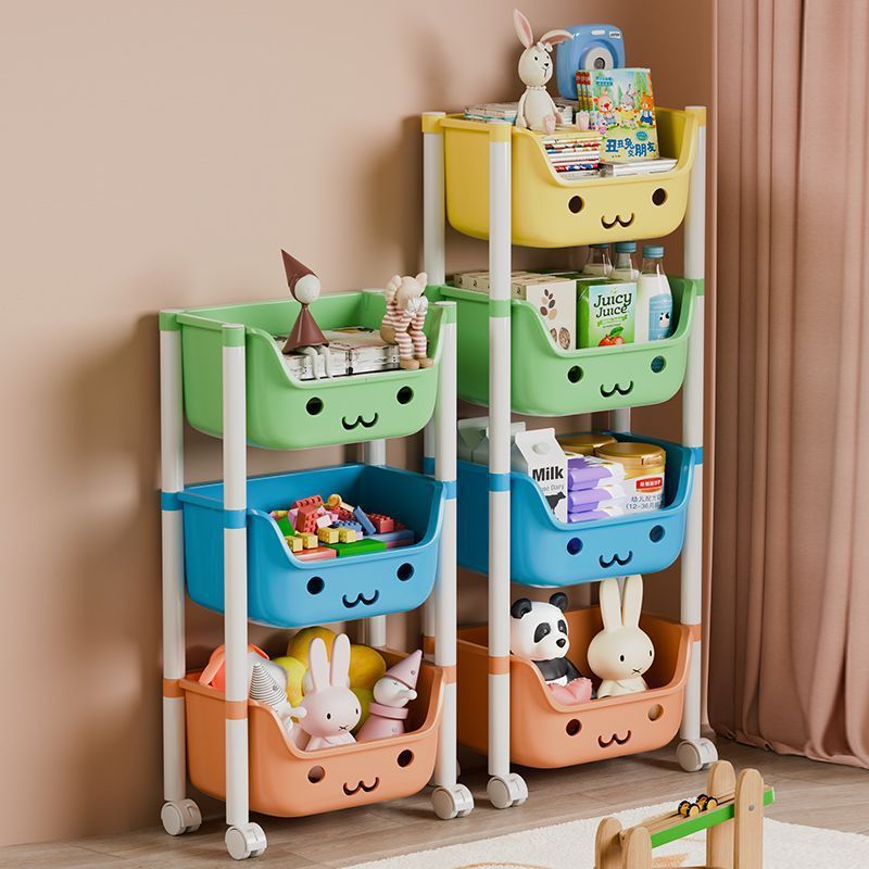 haosin Carrinho de Arrumação Multifuncional com 3 Prateleiras, Perfeito Para Guardar Brinquedos.