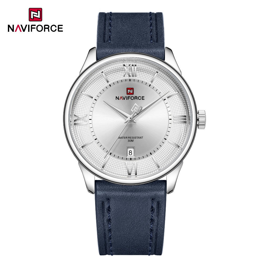 NAVIFORCE 9272 Business-Chic Minimalista Dial Relógio Masculino Com Pulseira De Couro Genuíno