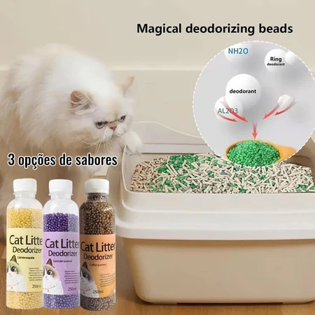 bolinhas desodorizantes antiodor para areia de gato, eliminador de odores, tira cheiro, para gatos