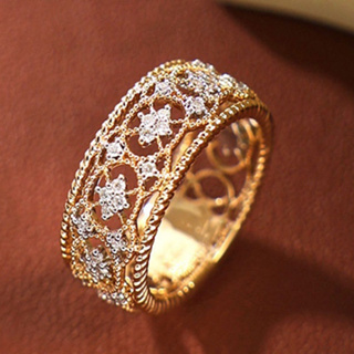 Italiano Gravado Ouro Retro Palácio Estilo Oco Prata Pintado À Mão Padrão Jóias Femininas em Oferta na Shopee