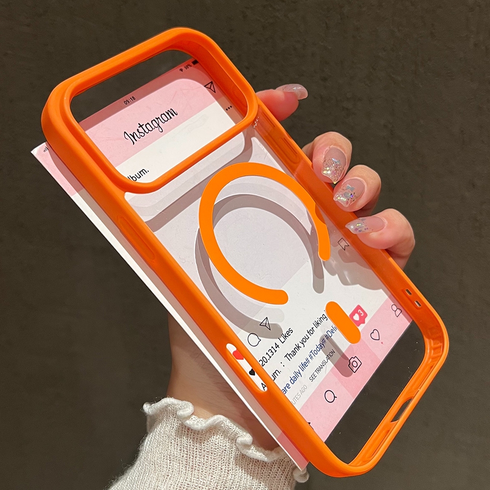 Acrílico Magnético Fosco Claro Caso De Telefone Para iPhone 17 Ar 16 15 14 13 12 11 Pro Max Plus 16E Capa Traseira em Oferta na Shopee