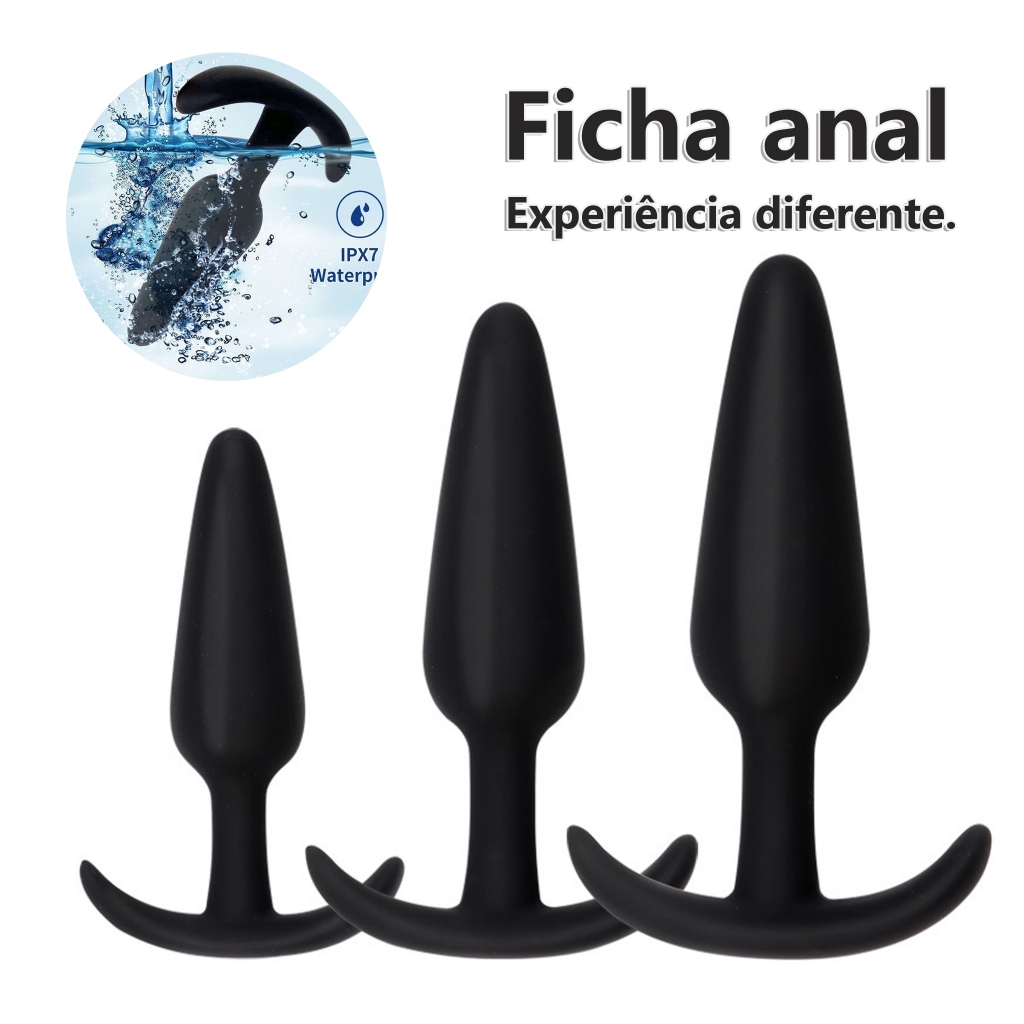 Plugue Anal De Silicone Preto Em 3 Tamanhos Para Masturbação Sexual em Oferta na Shopee