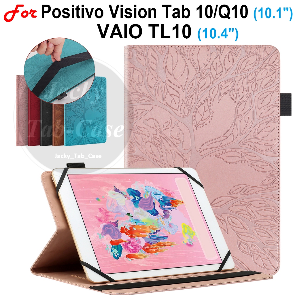 Para Positivo Vision Tab 10 10.1" Q10 T2040 Tablet VAIO TL10 10.4" Caso , Slots Cartão Suporte Flip Capa , L*W:27*18cm