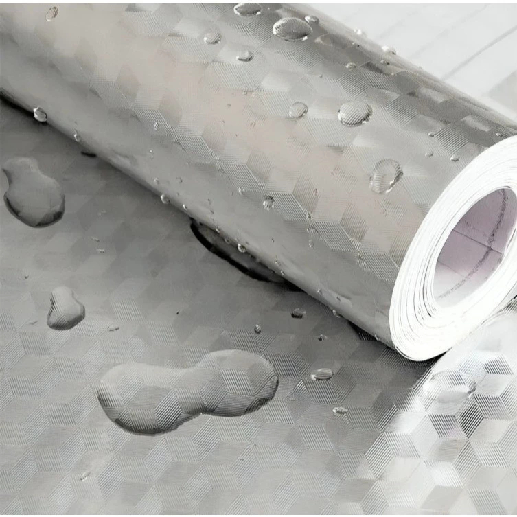 Papel De Alumínio 2/5/10/15 Metros Adesivo Prova Da Agua/Fogo Resistente Ao Calor Para Cozinha Adesivo Impermeável — imagem 2 de 2