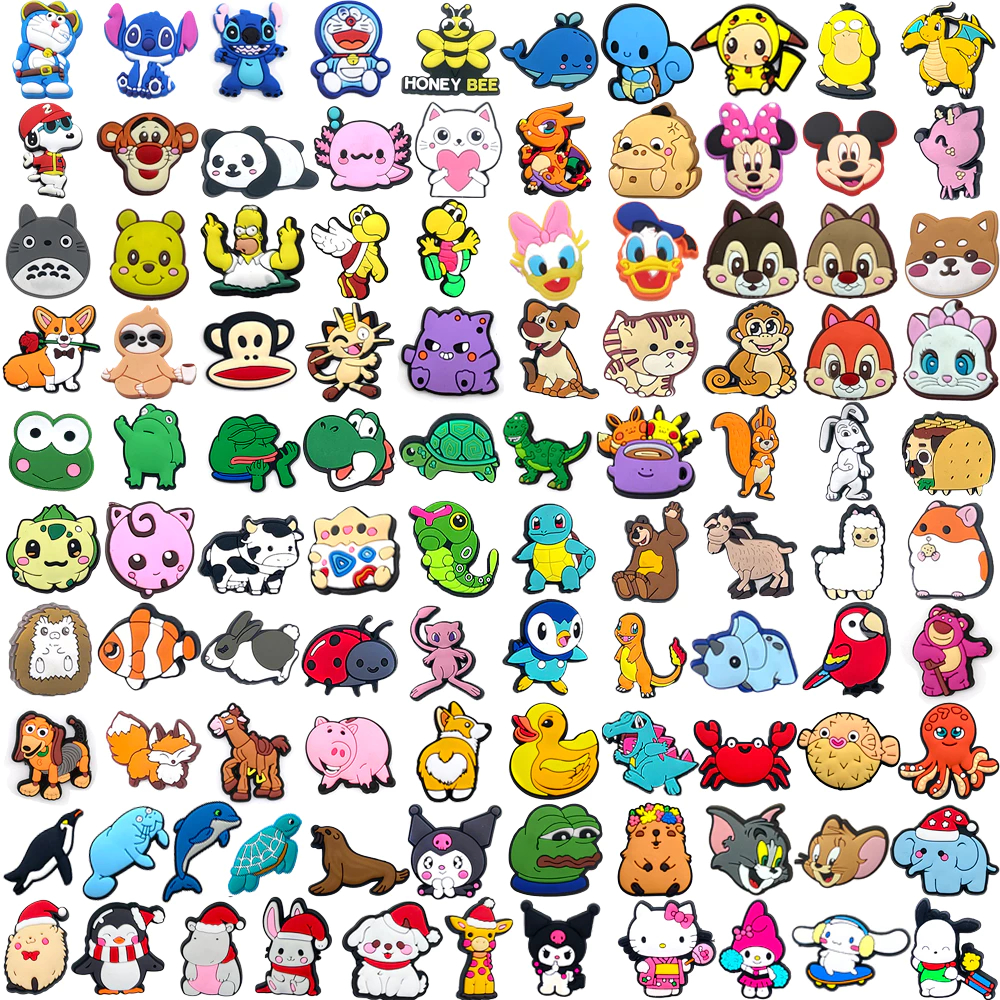 1 Pçs Animais E anime Sapatos Encantos Acessórios DIY Tamancos Sandálias De Jardim Presente De Festa Da Criança