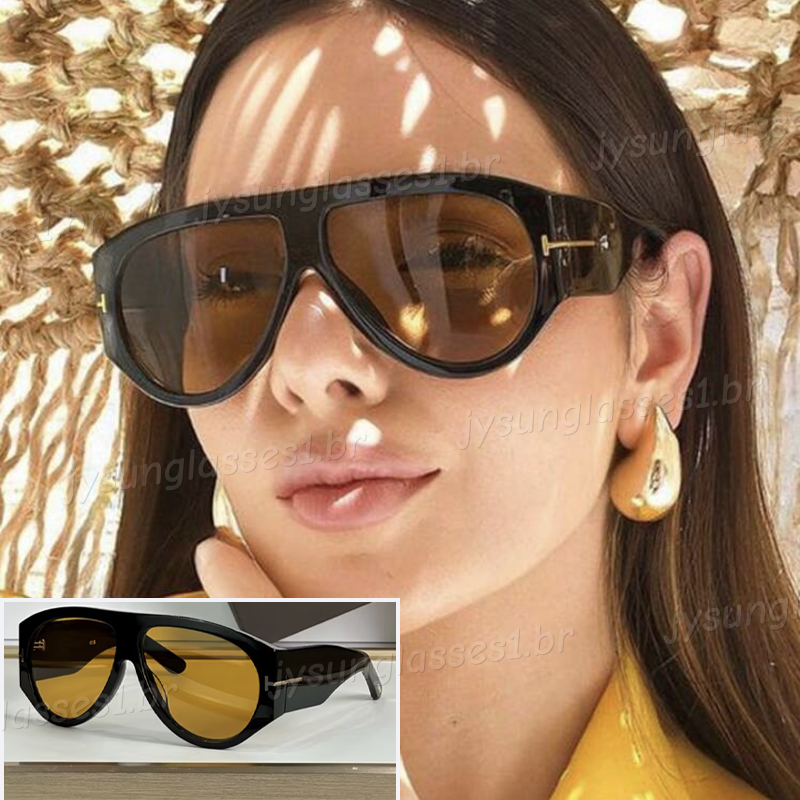 Óculos De Sol Piloto De Armação Grande Da Moda Para Mulheres Homens Retrô T Word Unissex Proteção UV