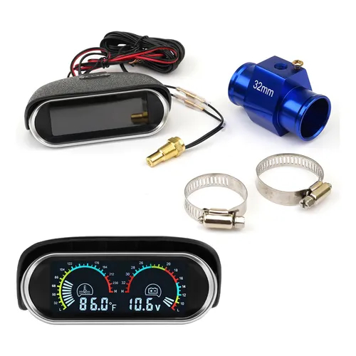 Relógio Digital 2 em 1 para Carros +Adaptador T | Temperatura + Voltagem | Alerta | Fácil Instalação em Oferta na Shopee