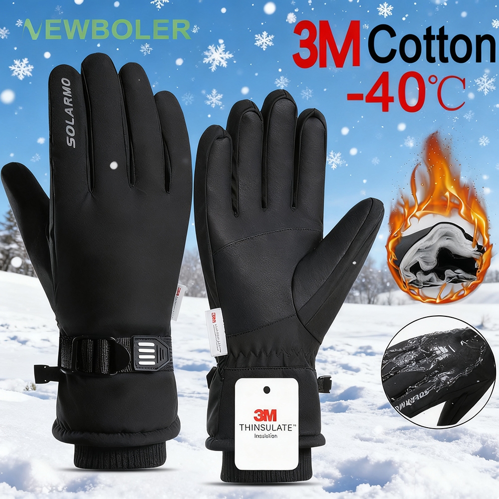 Newboler 3M Luvas De Inverno Tela Sensível Ao Toque Antiderrapantes Quentes À Prova D'água De Vento Luva De Dedo Inteiro em Oferta na Shopee