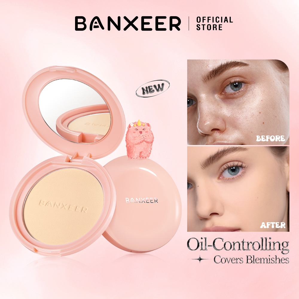 BANXEER Cloudy Velvet Mist Setting Powder Long Wear Cobertura Poreless Flawless Controle De Óleo À Prova D'água 24 Horas