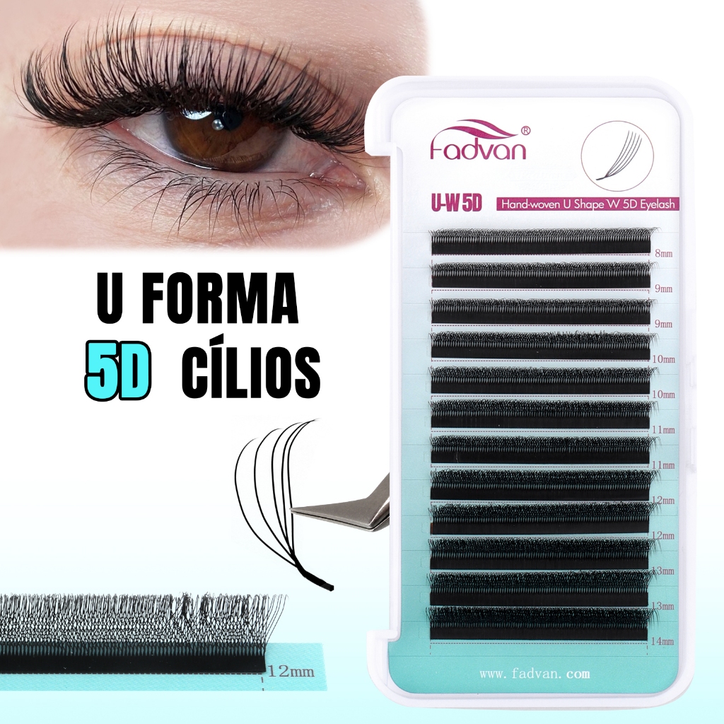 FADVAN Lashes U Shape Extensão De Cílios Com Volume 5D