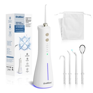 OralGos Lavador Oral Portátil, Carregamento USB, Tanque de água de 300ml + Cinco Modos de Pressão em Oferta na Shopee