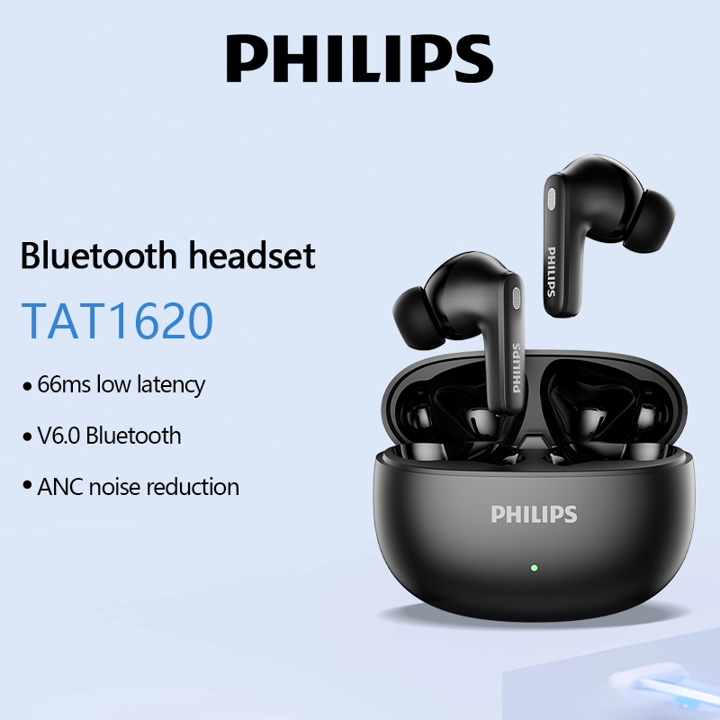 PHILIPS TAT1620 Fone De Ouvido Bluetooth ANC Redução De Ruído Até 28 Horas De Vida Útil Da Bateria 66ms Baixa Latência 6