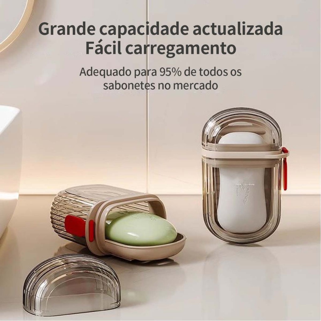 Kit de 1 ou 2 Saboneteiras de Viagem - Com Dupla Drenagem, Antivazamento, Compacta e Portátil para Casa e Viagem em Oferta na Shopee