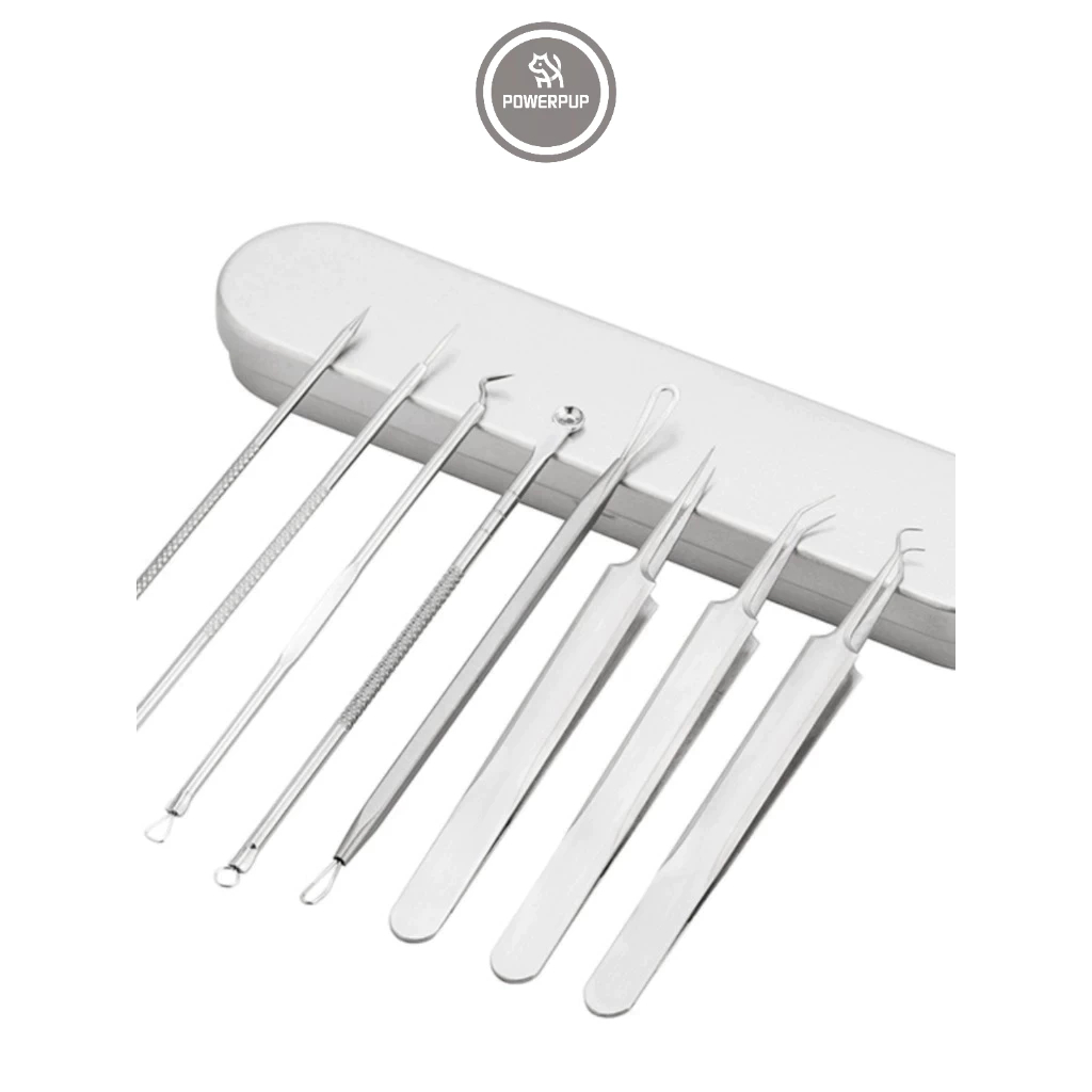 8 Peças Kit Removedor de Cravos, Ferramenta Extrator de espinhas comedone Kit de Remoção de Agulha Acne Conjunto Rem em Oferta na Shopee