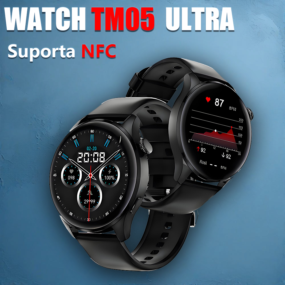 2025 Smartwatch TM05 Ultra Unissex-Suporta NFC , Chamadas Bluetooth , IP67 À Prova D'água