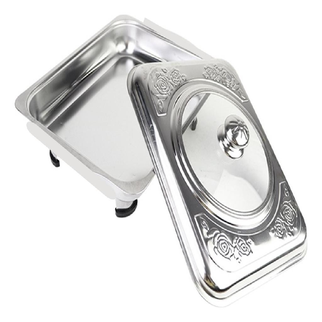 Travessa Servir Rechaud Leve Inox Tampa E Com Pé Buffet Mesa em Oferta na Shopee