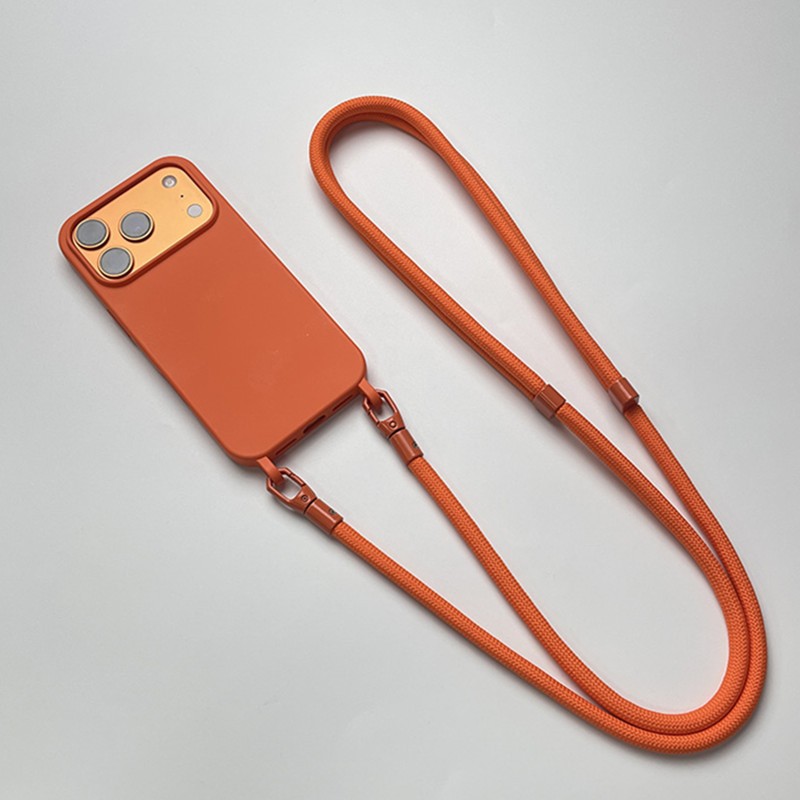 Capa Luxuosa Com Alça Crossbody De Cor Sólida Para iPhone 17 Pro Max 17Pro Air Ultra Fina Macia TPU Traseira Protetora C em Oferta na Shopee