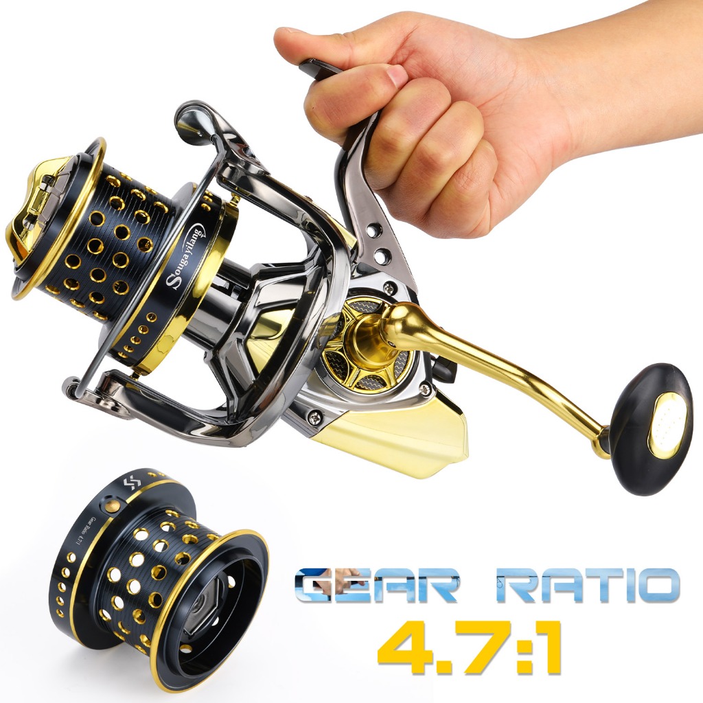 Sougayilang Carretel De Pesca Série 10000 4.7 : 1 Relação De Engrenagem 11 + 1 Rolamentos De Esferas Material Metálico A em Oferta na Shopee