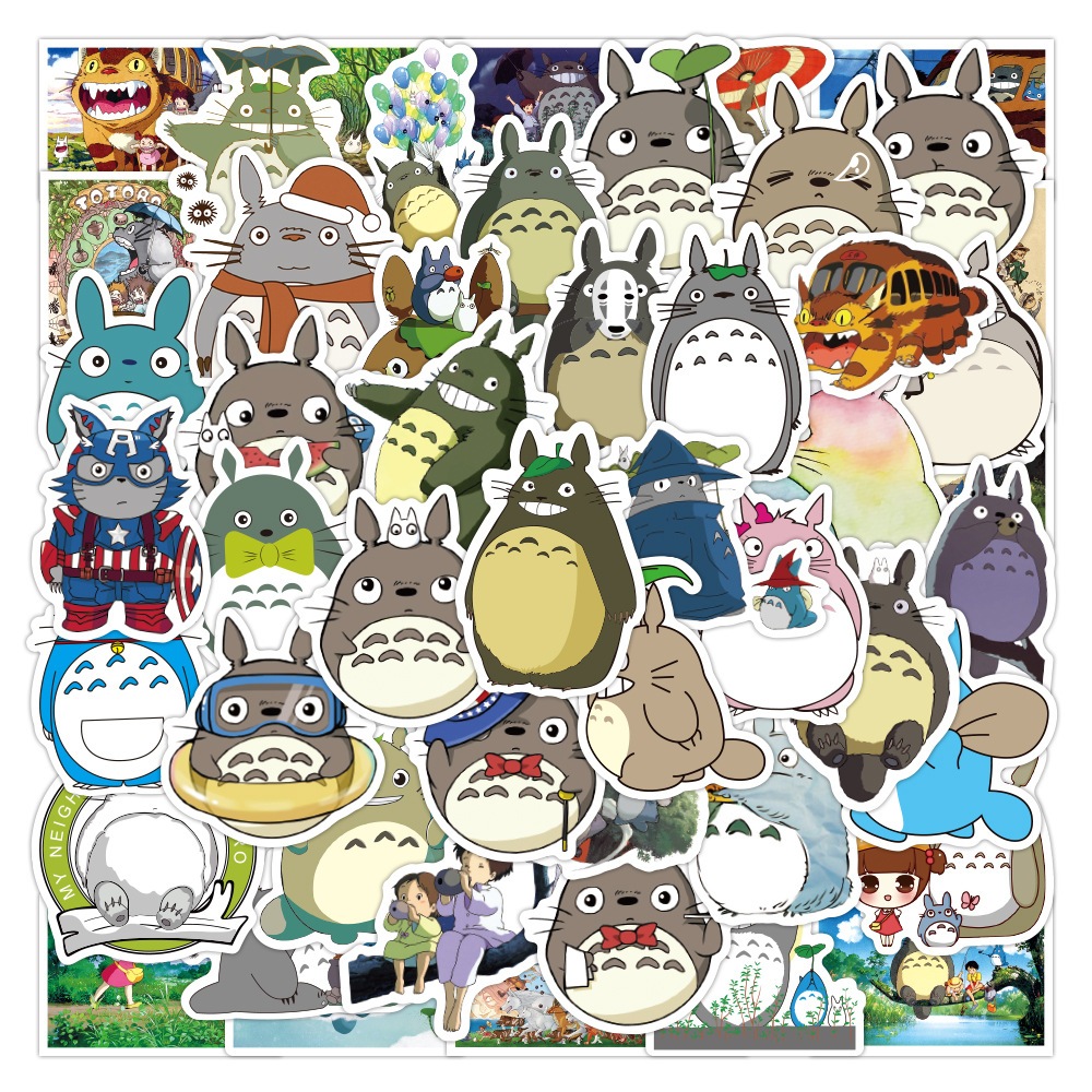 50 Unid . Adesivos Totoro Cartoon À Prova D'água Para Bagagem/Laptop/Phone/Car/Wall