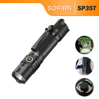 Lanterna LED Tática Sofirn SP35T 3800 Lúmens Com Porta Recarregável USBC Alimentada Por Bateria Única 21700
