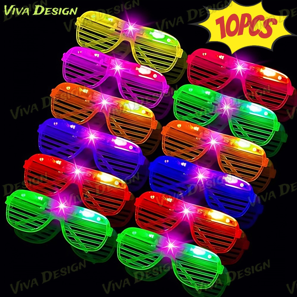 KIT 10 Oculos Led Neon de Festa Com 3 Modos Fluorescente Rave Balada Casamento Cosplay Festa de formatura