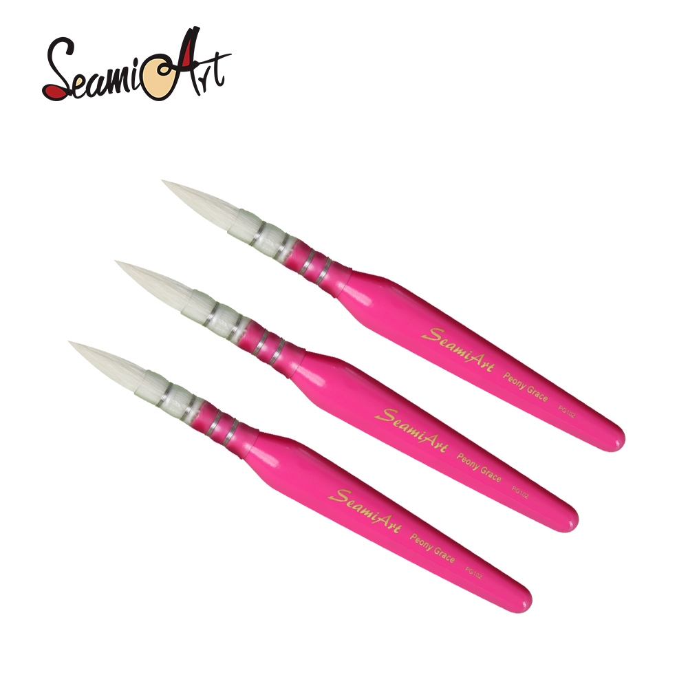 SeamiArt 1 Peça Caneta Pincel De Viagem Com Cabo Curto SS25 Cabras Mistura De Nylon Escova Aquarela Portátil Para Cabelo