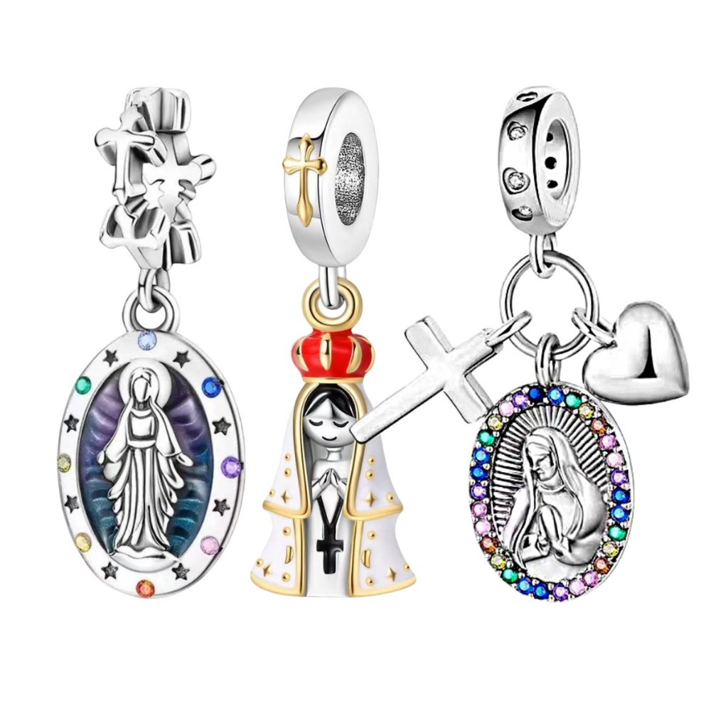 Pingente de contas de coração em prata S925 em Oferta na Shopee