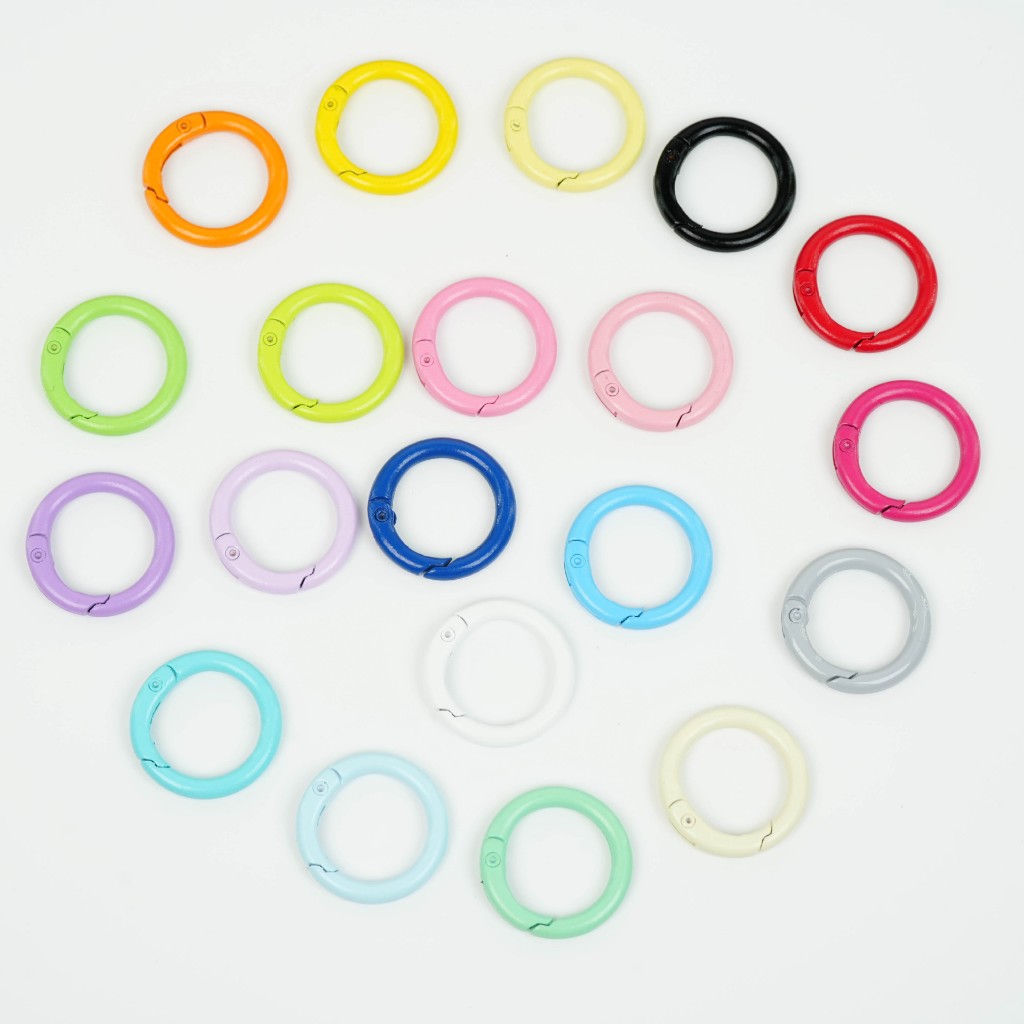 5 Pçs 24mm Anel Fivela Cor Pintura Primavera Acessórios De Bagagem Tenda Chave Redonda DIY Chaveiro