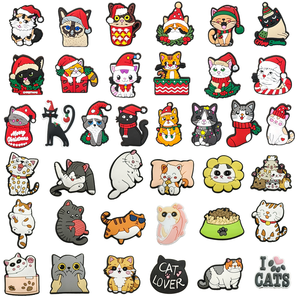 MEIDJ 1 Peça Amuletos De Sapato De Gato De Desenho Animado Decrations Sandálias Fivela Botão De Acessórios PVC em Oferta na Shopee