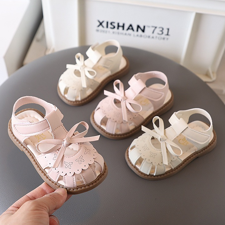 Sandália Infantil Menina 0 - 3 Anos Bebês Laço Macio de Princesa Sapatos/Sandálias Macias e Confortáveis de Velcro em Oferta na Shopee