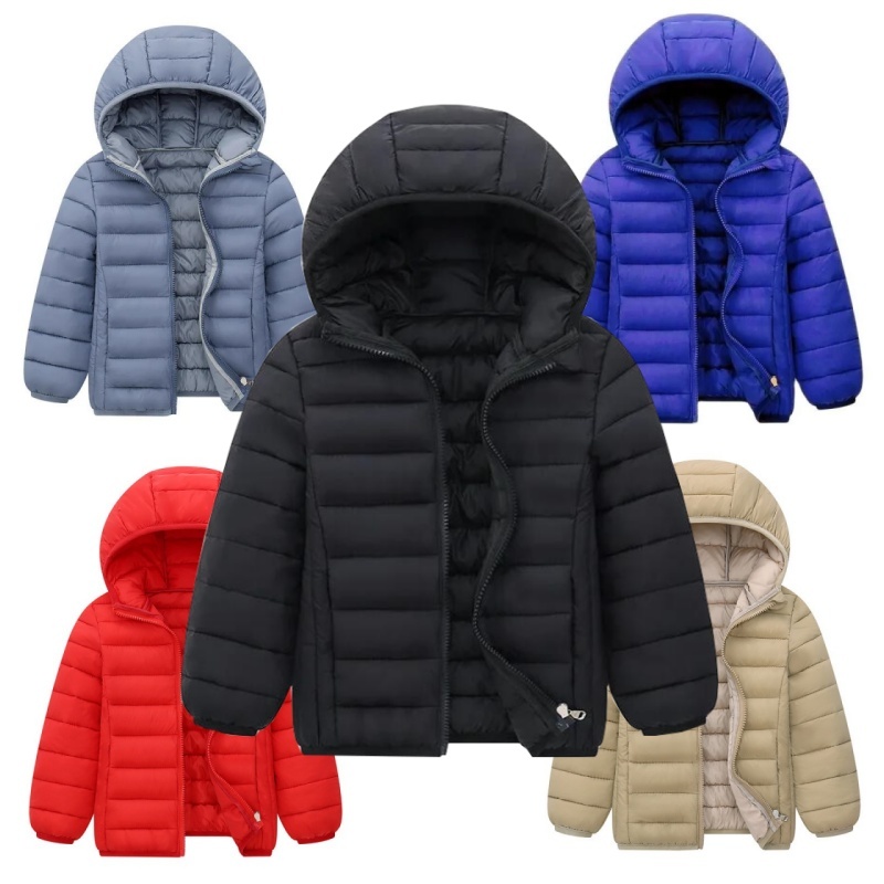 Jaqueta Leve Com Capuz Outono Inverno Casacos Quentes Adolescentes Crianças Meninas Meninos Roupas Casuais