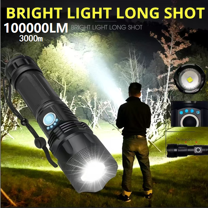 Lanterna Super Potente T9 P50 Tática Mais Forte Do Mundo  Fazenda Acampamento Camping Segurança em Oferta na Shopee