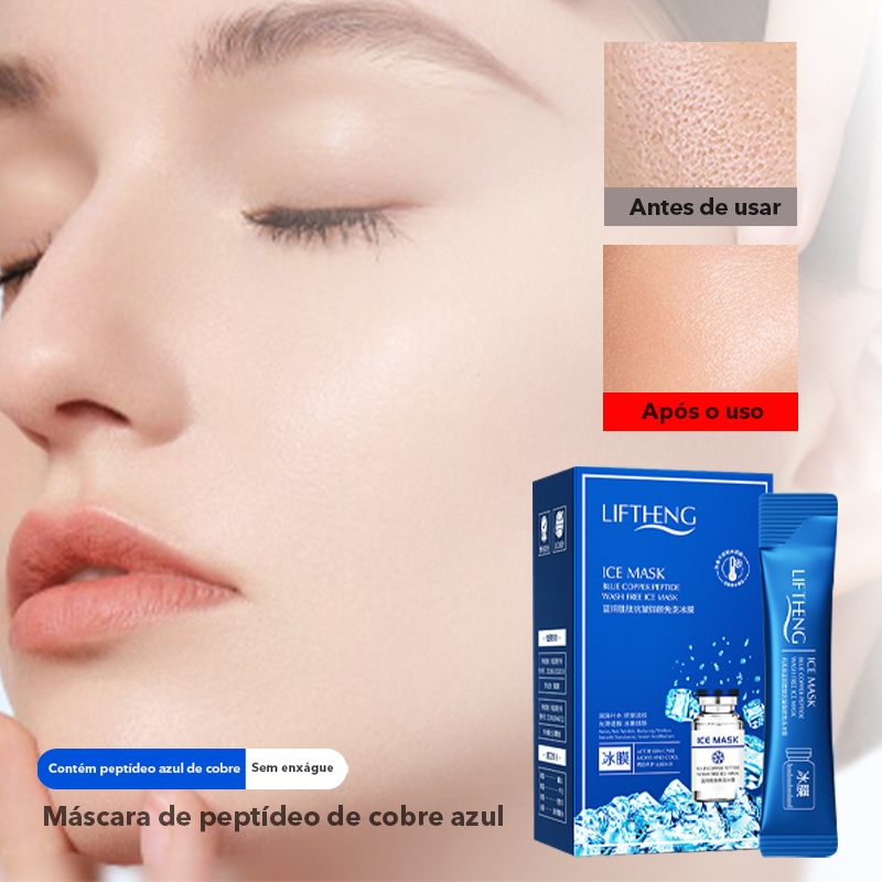 10/20 peças Máscara de peptídeo de cobre azul - Máscara Facial Hidratante Pele Anti Envelhecimento
