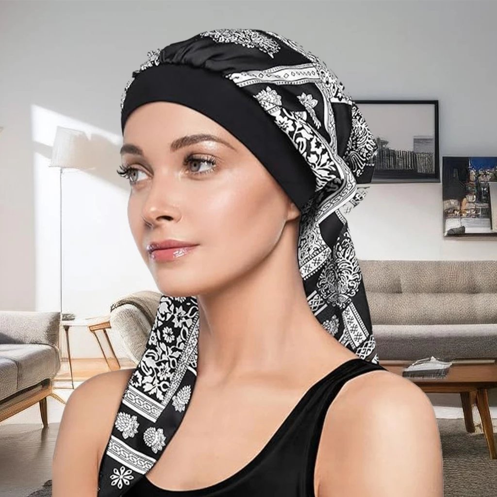 Lenço De Cabelo Retrô Com Abas Largas, Multifuncional, Estilo Elegante Para Senhoras
