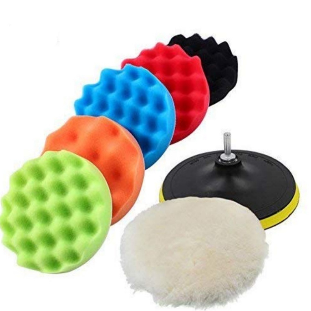 7/8/11 Peças Kit Boina Polimento Automotivo Espuma e Lã 3 Polegadas para Furadeira e Parafusadeira em Oferta na Shopee