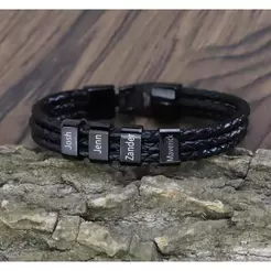 Nome Personalizado Pulseira Masculina Presente Especial Para Marido Pai Ele Nomes Personalizados Homem Frisado