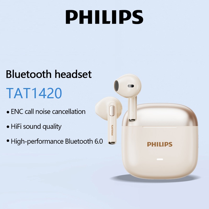 PHILIPS TAT1420 Fone De Ouvido Sem Fio Bluetooth TWS Com Microfone Mini Fones 6.0 Esportivo em Oferta na Shopee