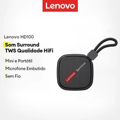 Alto-Falante Bluetooth Portátil Lenovo HD100 E Mini Sem Fio Com Som Surround TWS HiFi Mais Microfone Embutido Para Chama