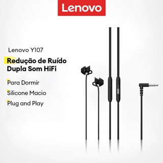 Fones De Ouvido Intra-Auriculares Lenovo Y107 E Y107PRO Com Redução Dupla De Ruído Som HiFi Mais Silicone Macio Para Con em Oferta na Shopee