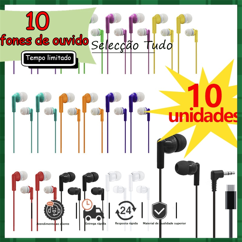 🔥1/2/3/5/10 unidades🔥Stereo Headphone Kit 1/2/3/5/10 Fone De Ouvido Com Fio Colorido Fone P2 Para Lembrancinhas