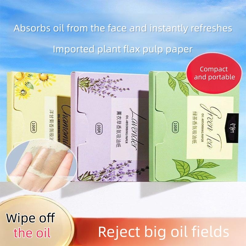 100 Unidades De Papel Absorvente De Óleo Facial Portátil Premium Natural Chá Verde Controle Remover Com Ingredientes Nat