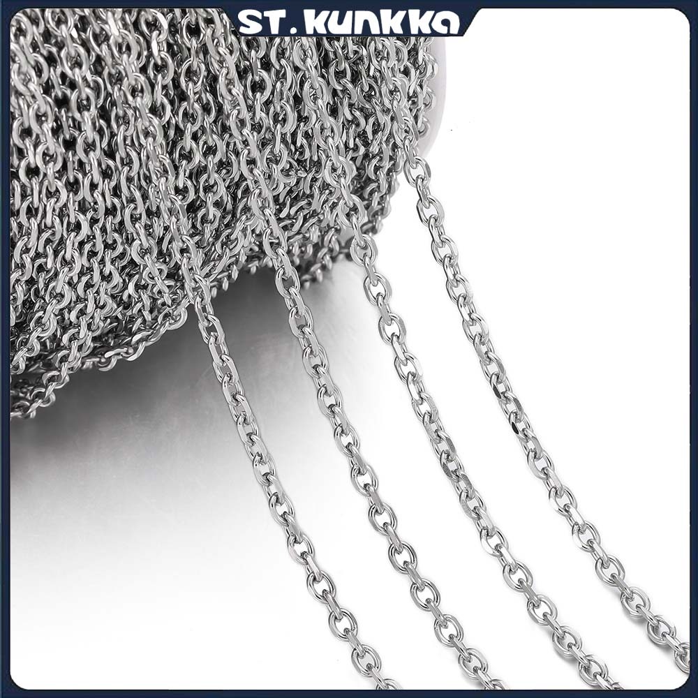 Aço inoxidável Oval em forma de O cruz corrente jóias corrente de ouro DIY acessórios colar pulseira acessórios de moda