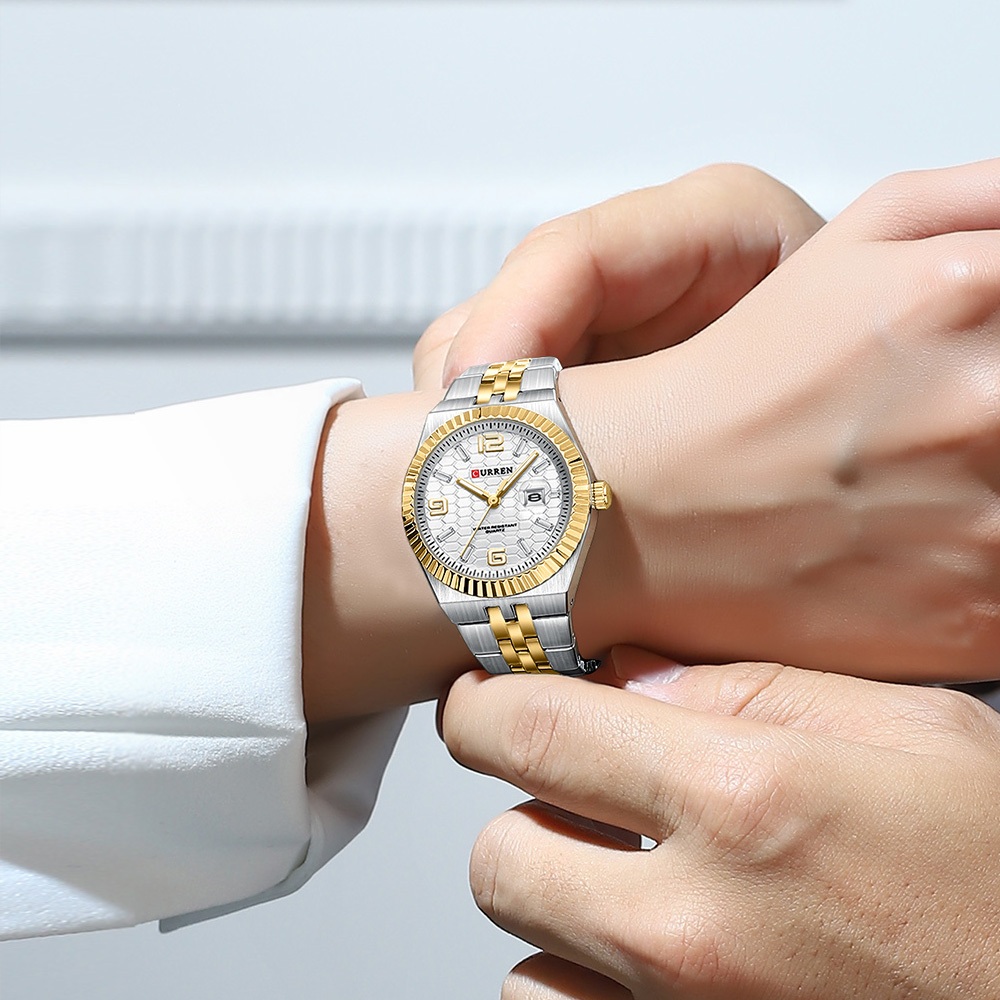 CURREN Fashion Gold Tone Relógio Feminino, Movimento De Quartzo À Prova D'água Com Função De Data, Elegante Pulseira D · foto 2
