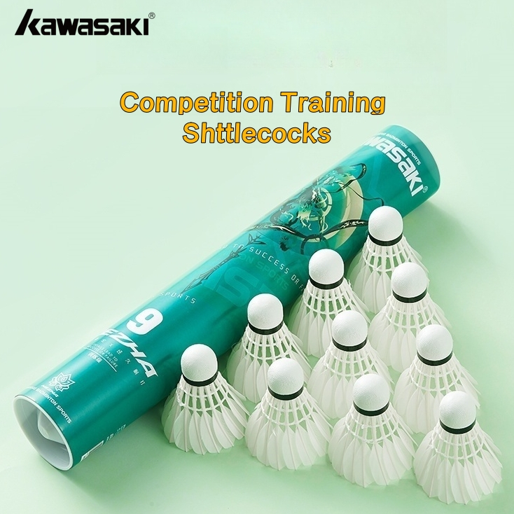 Petecas Kawasaki 10PCS Nezha No . 9 77 " Pena De Ganso De Badminton Durável E Estável Para Exercícios De Treinamento
